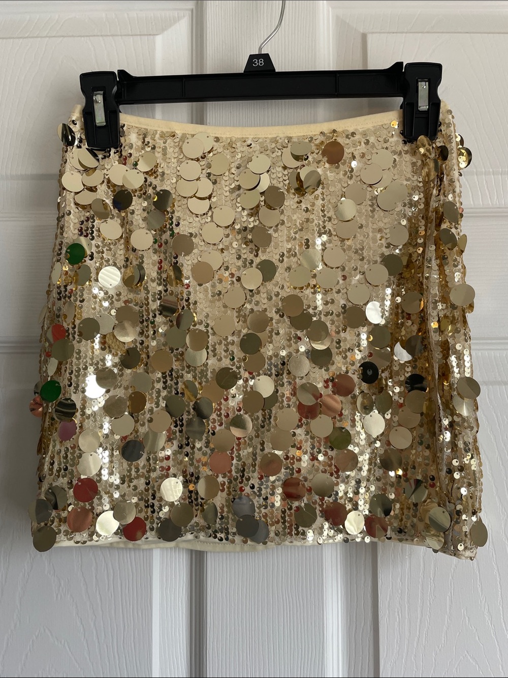Gold Sequin Mini Skirt